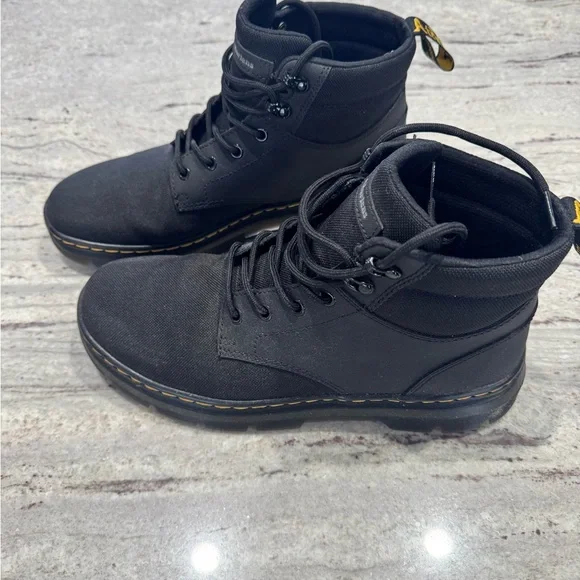 Dr. Martens Black Lace-Up Boots with Yellow Stitching - Picture 3 of 6